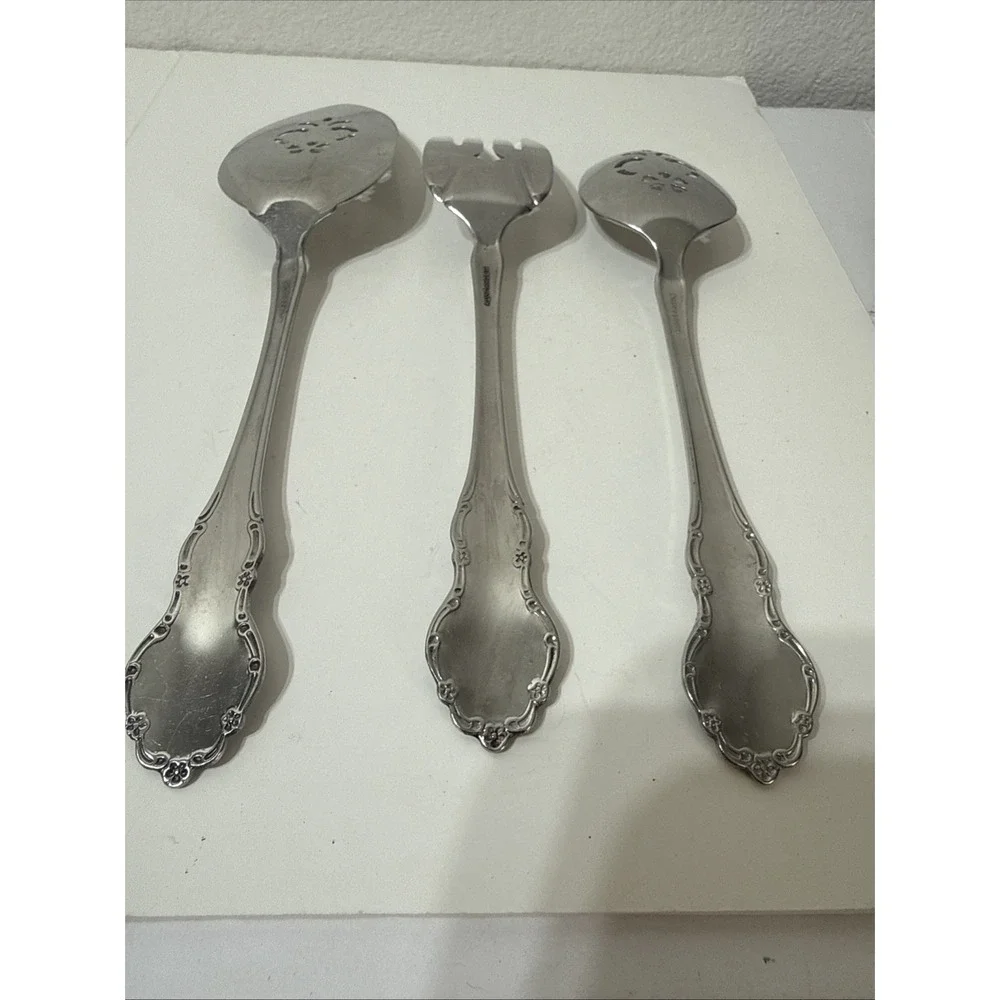 Oneida Community TENNYSON Stainless Heirloom Glossy Silverware 3 Pcs Retired LOT